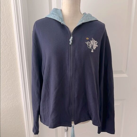 Walt Disney World Winnie The Pooh Navy Hoodie with Embroidered Detail SZ XL - Picture 1 of 9